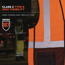Load image into Gallery viewer, GloWear 8210Z Hi-Vis Class 2 Mesh Vest, Polyester, Large to X-Large, Orange