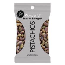 Load image into Gallery viewer, No Shells Sea Salt and Pepper Pistachios, 2.25 oz Pack, 8/Box