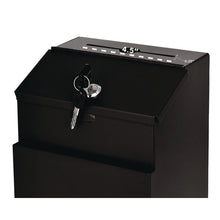 Load image into Gallery viewer, Wall Mountable Steel Suggestion Secure Drop Box with Key, 7 x 6 x 8.5, Stainless Steel 304, Black