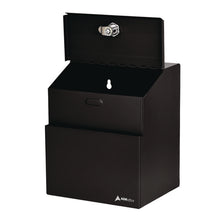 Load image into Gallery viewer, Wall Mountable Steel Suggestion Secure Drop Box with Key, 7 x 6 x 8.5, Stainless Steel 304, Black