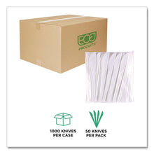 Load image into Gallery viewer, Plantware Compostable Cutlery, Knife, Plastic, Pearl White, 50/Pack, 20 Packs/Carton