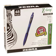 Load image into Gallery viewer, Z-Grip Ballpoint Pen, Retractable, Medium 1 mm, Blue Ink, Blue/Clear Barrel, 48/Pack