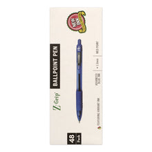 Load image into Gallery viewer, Z-Grip Ballpoint Pen, Retractable, Medium 1 mm, Blue Ink, Blue/Clear Barrel, 48/Pack