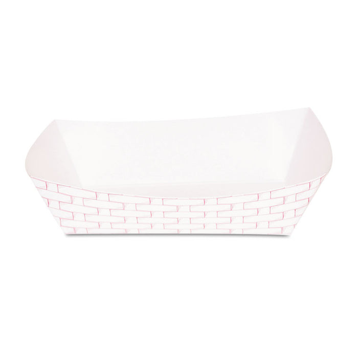 Paper Food Baskets, 5 lb Capacity, Red/White, 500/Carton