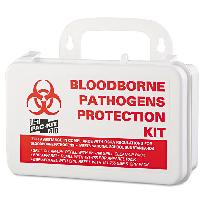 Small Industrial Bloodborne Pathogen Kit, Plastic Case, 4.5"H x 7.5"W x 2.75"D