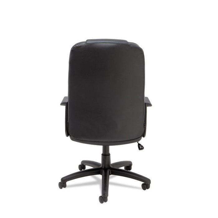 Sparis Executive High-Back Swivel/Tilt Leather Chair, Supports up to 275 lbs., Black Seat/Black Back, Black Base