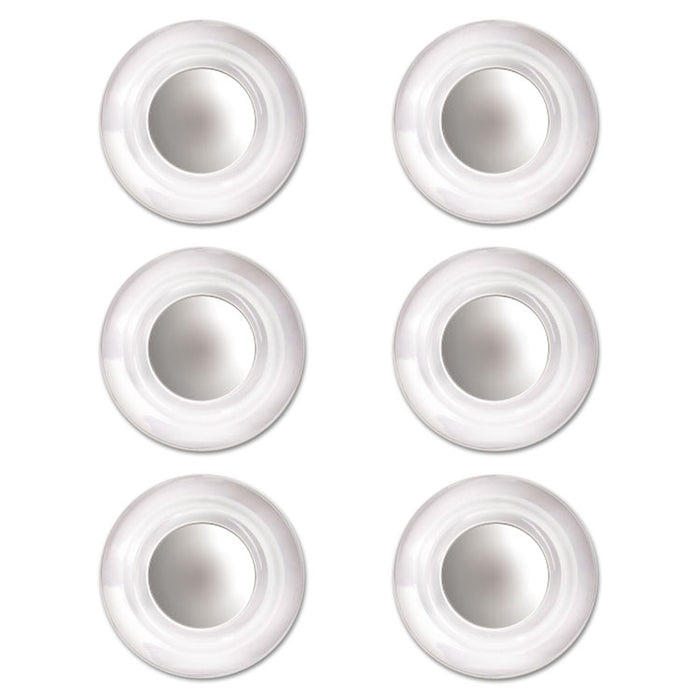 Glass Magnets, Large, 0.45" dia, Clear, 6/Pack