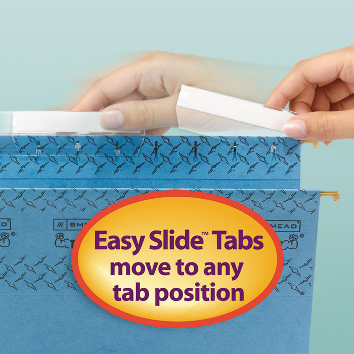 TUFF Hanging Folders with Easy Slide Tab, Legal Size, 1/3-Cut Tab, Assorted, 15/Box