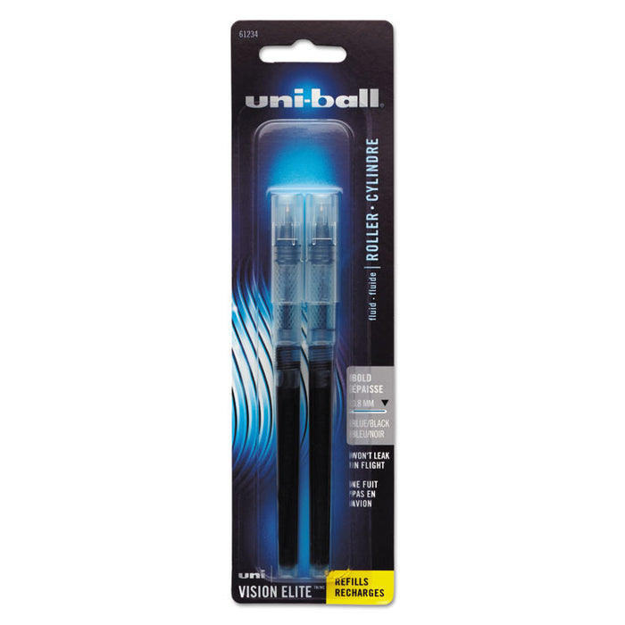 Refill for Vision Elite Roller Ball Pens, Bold Conical Tip, Assorted Ink Colors, 2/Pack