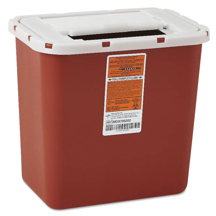 Sharps Container, Freestanding/Wall Mountable, 8 qt, Red