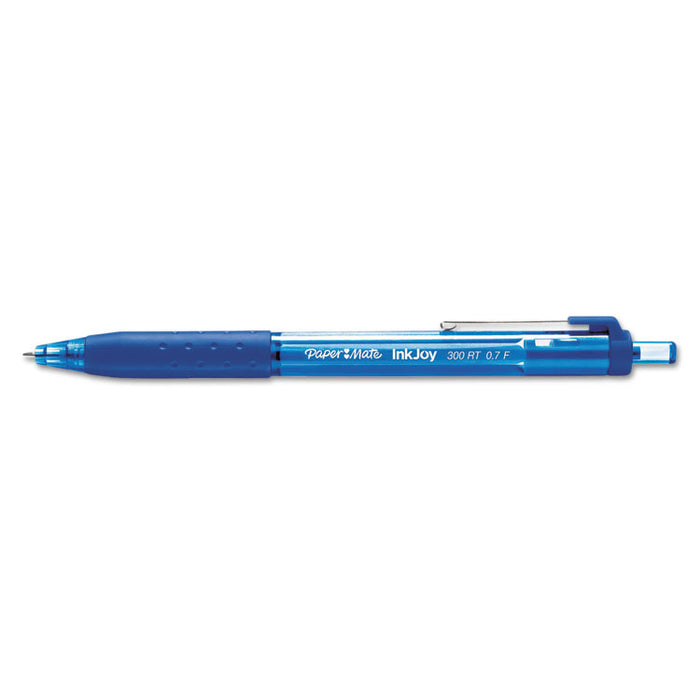 InkJoy 300 RT Retractable Ballpoint Pen, Fine 0.7mm, Blue Ink/Barrel, Dozen