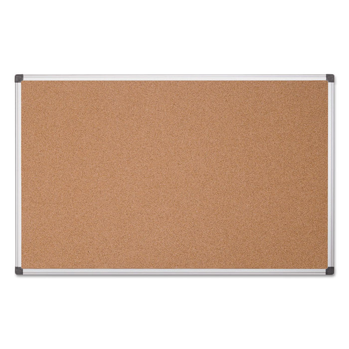 Value Cork Bulletin Board with Aluminum Frame, 48 x 96, Natural