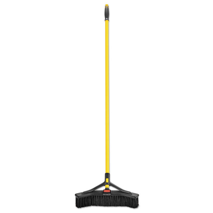 Maximizer Push-to-Center Broom, 18", PVC Bristles, Yellow/Black