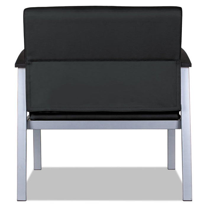 Alera metaLounge Series Bariatric Guest Chair, 30.51" x 26.96" x 33.46", Black Seat/Back, Silver Base