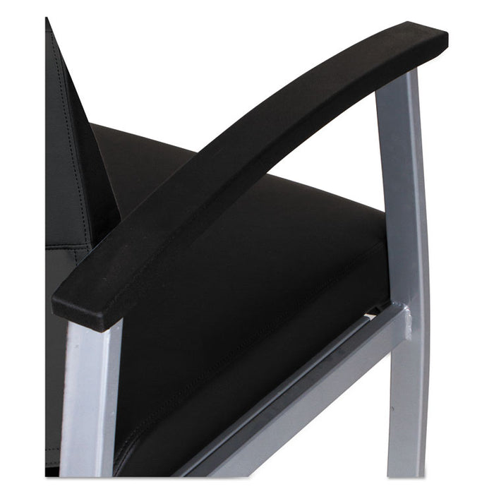 Alera metaLounge Series High-Back Guest Chair, 24.6" x 26.96" x 42.91", Black Seat/Back, Silver Base