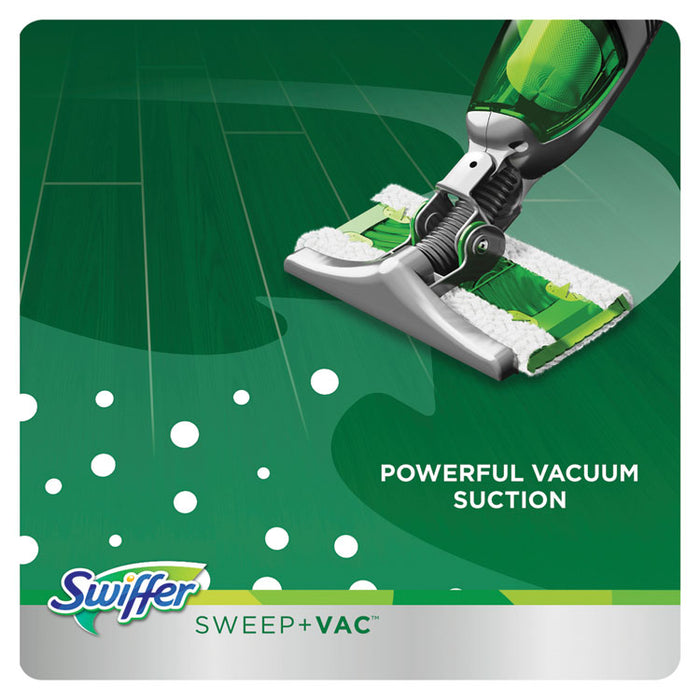 Sweep + Vac Starter Kit with 8 Dry Cloths, 10" Cleaning Path, Green/Silver, 2 Kits/Carton