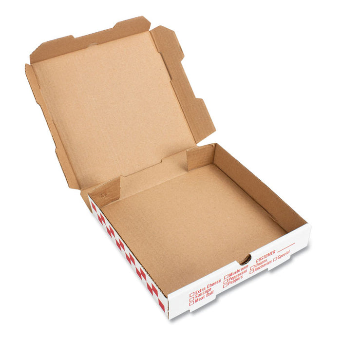 Takeout Containers, 16in Pizza, White, 16w x 16d x 2 1/2h, 50/Bundle