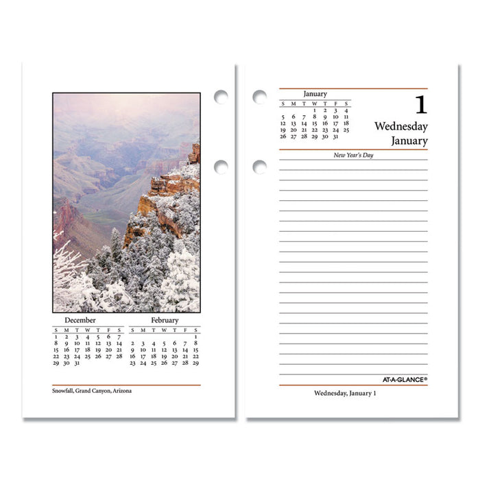 Photographic Desk Calendar Refill, Nature Photography, 3.5 x 6, White/Multicolor Sheets, 2023