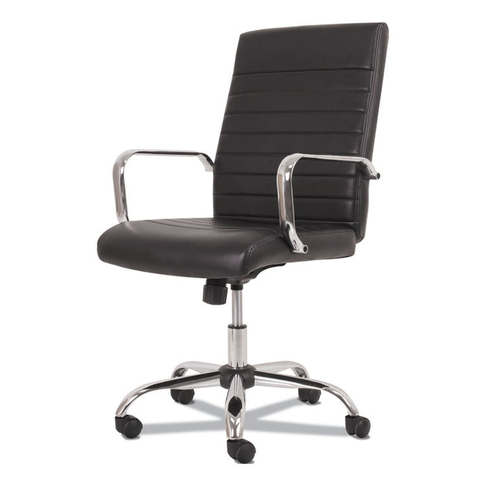 5-Eleven Mid-Back Executive Chair, Supports up to 250 lbs., Black Seat/Black Back, Aluminum Base