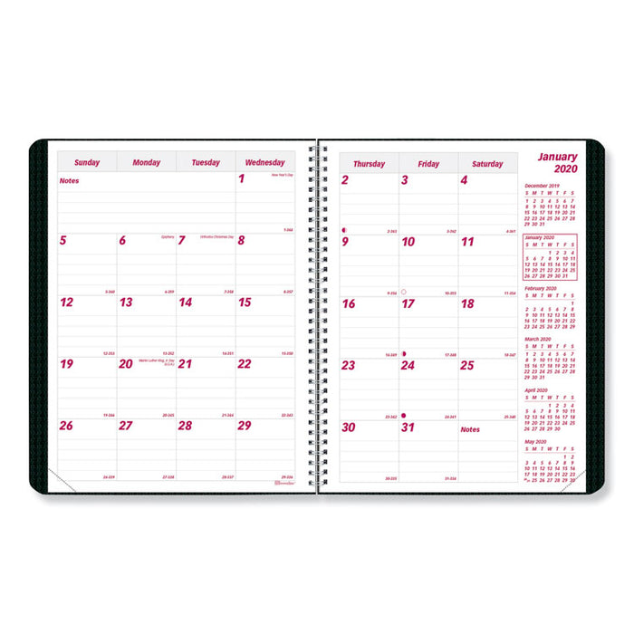 DuraFlex 14-Month Planner, 8 7/8 x 7 1/8, Black, 2020