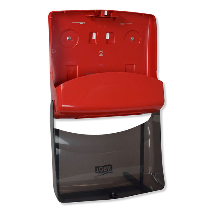 Performance Folded Wiper/Cloth Dispenser, Plastic, 16.81" x 8.11" x 15.51", Red