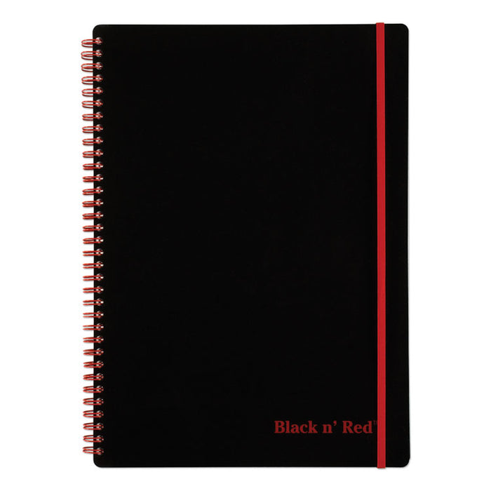 Twin Wire Poly Cover Notebook, Wide/Legal Rule, Black Cover, 11.75 x 8.25, 70 Sheets