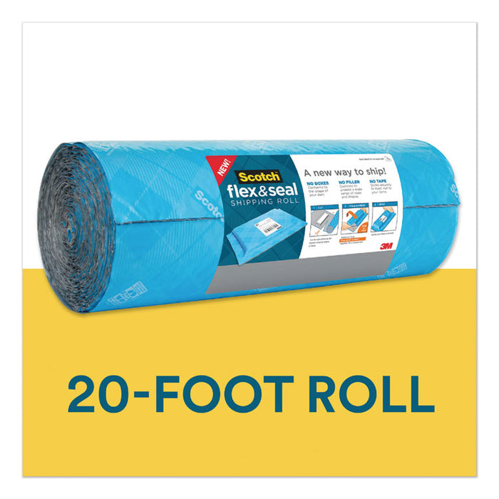Flex and Seal Shipping Roll, 15" x 20 ft, Blue/Gray