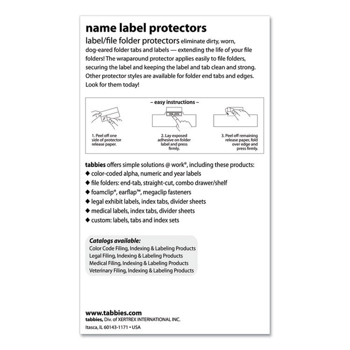 Self-Adhesive Label/File Folder Protector, Top Tab, 3 1/2 x 2, Clear, 500/Box