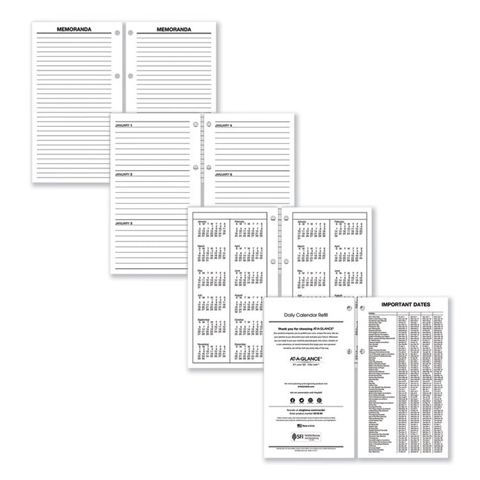 Large Desk Calendar Refill, 4 1/2 x 8, White, 2020