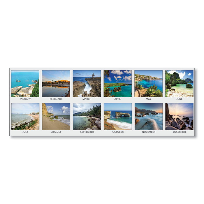 Recycled Earthscapes Desk Pad Calendar, Seascapes Photography, 22 x 17, Black Binding/Corners,12-Month (Jan to Dec): 2023