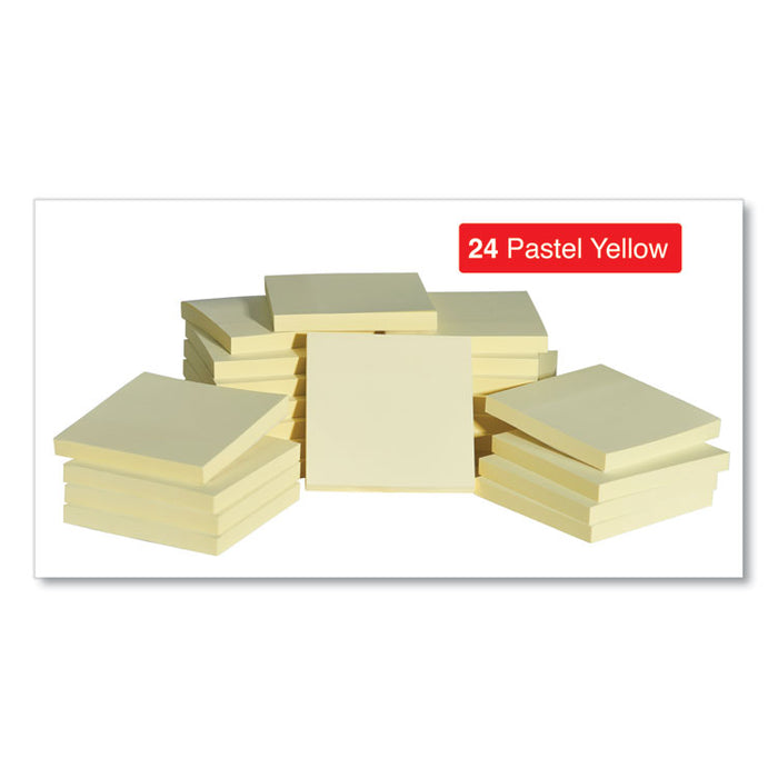 Self-Stick Note Pads, 3" x 3", Yellow, 90-Sheet, 24/Pack