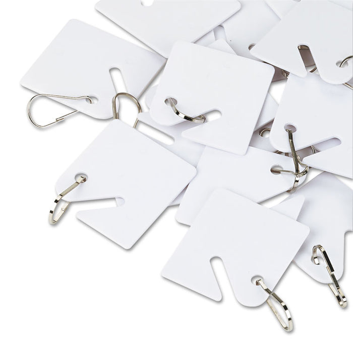 Replacement Slotted Key Cabinet Tags, 1.63 x 1.5, White, 20/Pack