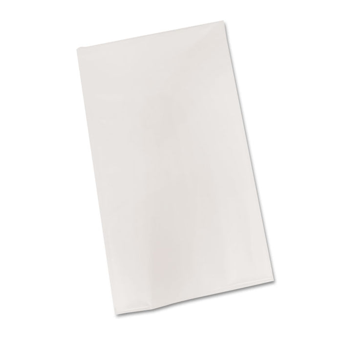 Bio-Degradable Plastic Table Cover, 54" x 108", White, 6/Pack