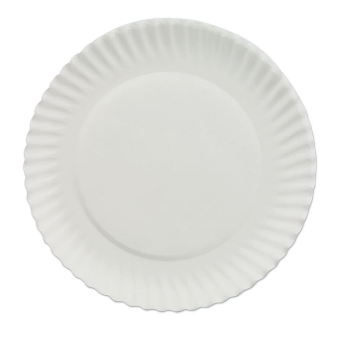 White Paper Plates, 6" dia, 100/Pack, 10 Packs/Carton