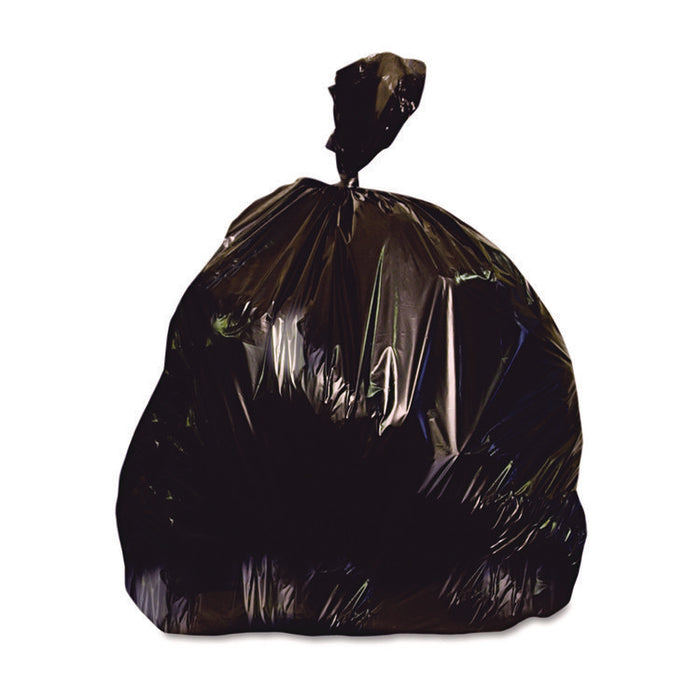 Linear Low-Density Can Liners, 10 gal, 0.55 mil, 24" x 23", Black, Flat Pack, 500/Carton