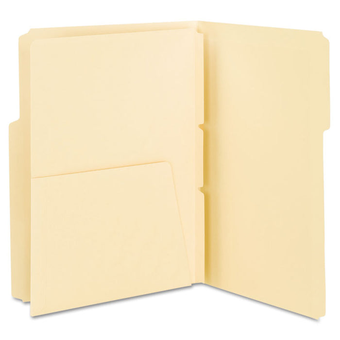 Self-Adhesive Folder Dividers with 5.5" Pockets for Top/End Tab Folders, Fasteners, Letter Size, Manila, 25/Pack