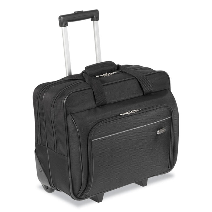 Rolling Laptop Case, 1200D Polyester, Fits Devices Up to 16", Polyester, 16.5 x 7.5 x 14, Black