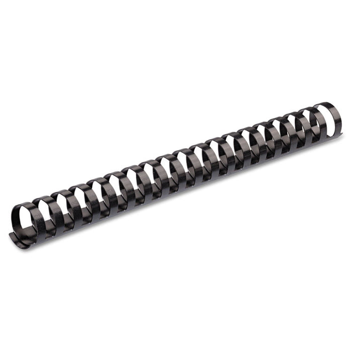 Plastic Comb Bindings for 11 x 8.5 Documents, 19 Rings, 0.75" (150-Sheet) Capacity, Black, 25/Pack