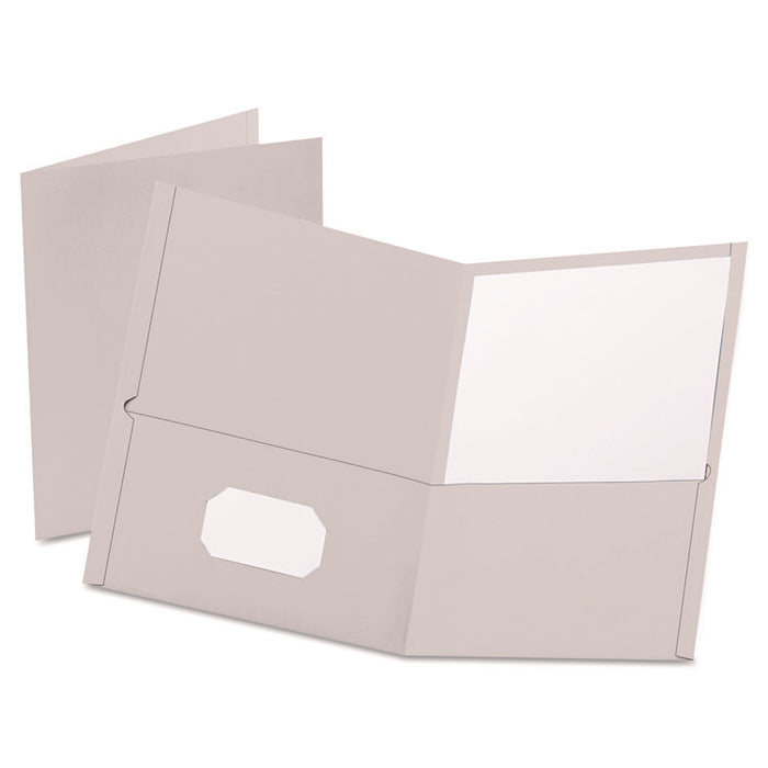 Twin-Pocket Folder, Accommodates (100) 11 x 8.5 Sheets, Gray, 25/Box