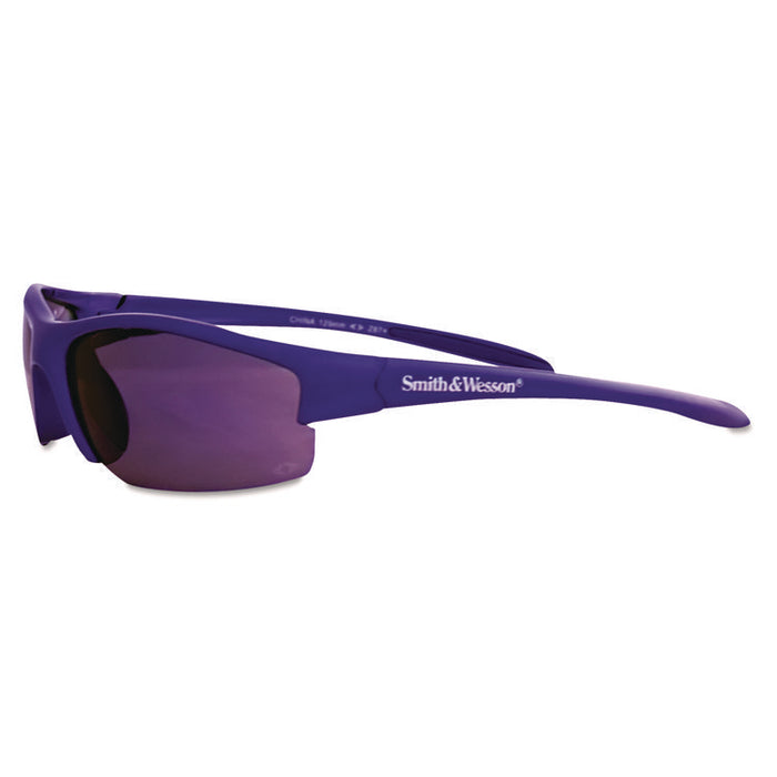 Equalizer Safety Eyewear, Blue Half Frame, Mirrored Blue Dual Lens