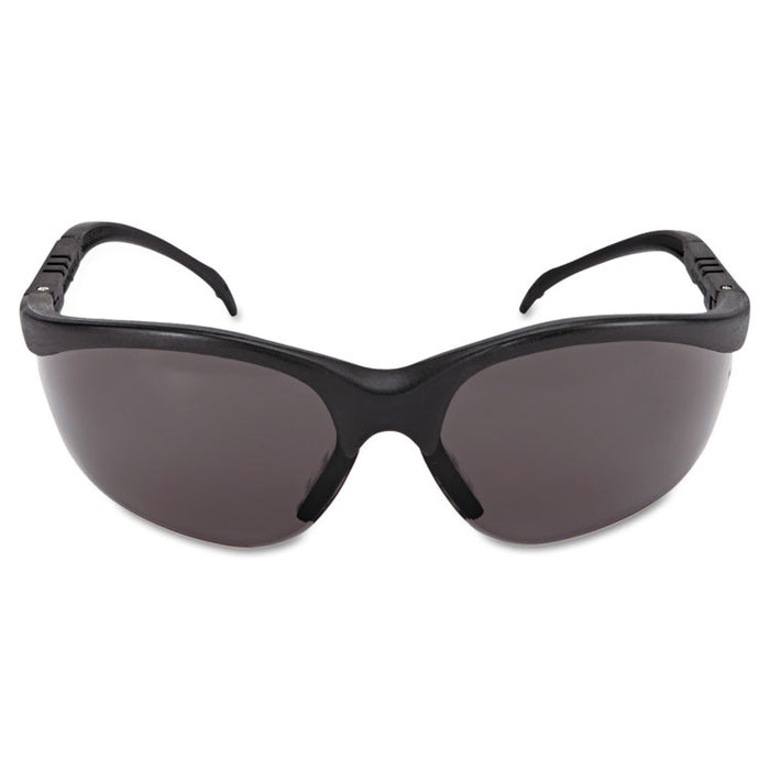 Klondike Safety Glasses, Matte Black Half Frame, Gray Dual Lens, 12/Box