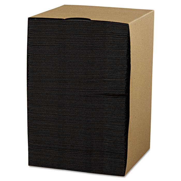 Embossed Beverage Napkins, 2-Ply, 9.5 x 9.5, Black, 1,000/Carton