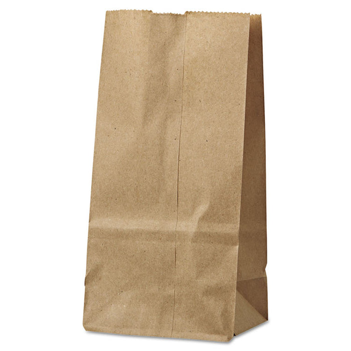 Grocery Paper Bags, 2# Size, 30# Basis Weight, 4.13" x 2.63" x 7.88", Kraft, 500/Bundle