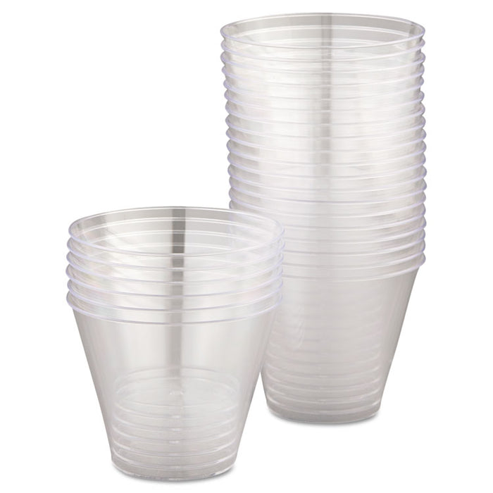 Comet Smooth Wall Tumblers, Squat, 9 oz, Plastic, Clear, 25/Pack, 20 Packs/Carton