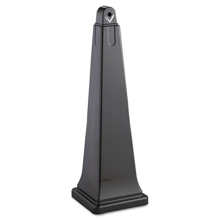 GroundsKeeper Cigarette Waste Collector, Pyramid, 1 gal, 12.25 x 39.75,  Black