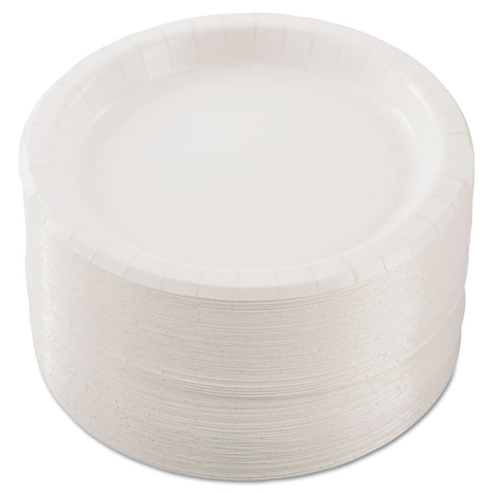 Bare Eco-Forward Clay-Coated Paper Dinnerware, ProPlanet Seal, Mediumweight, Plate, 8.5" dia, White, 125/Pack, 4 Packs/Carton