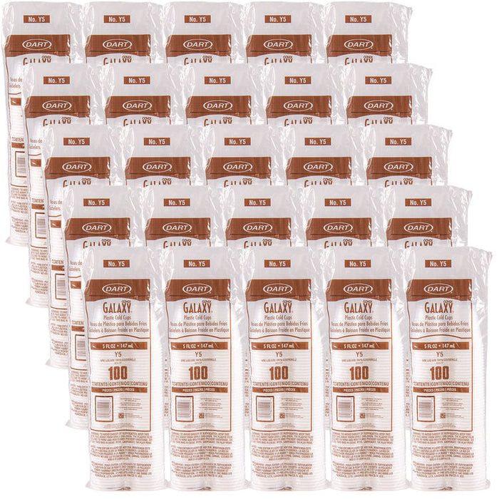 High-Impact Polystyrene Cold Cups, 5 oz, Plastic, Translucent, 100/Sleeve, 25 Sleeves/Carton