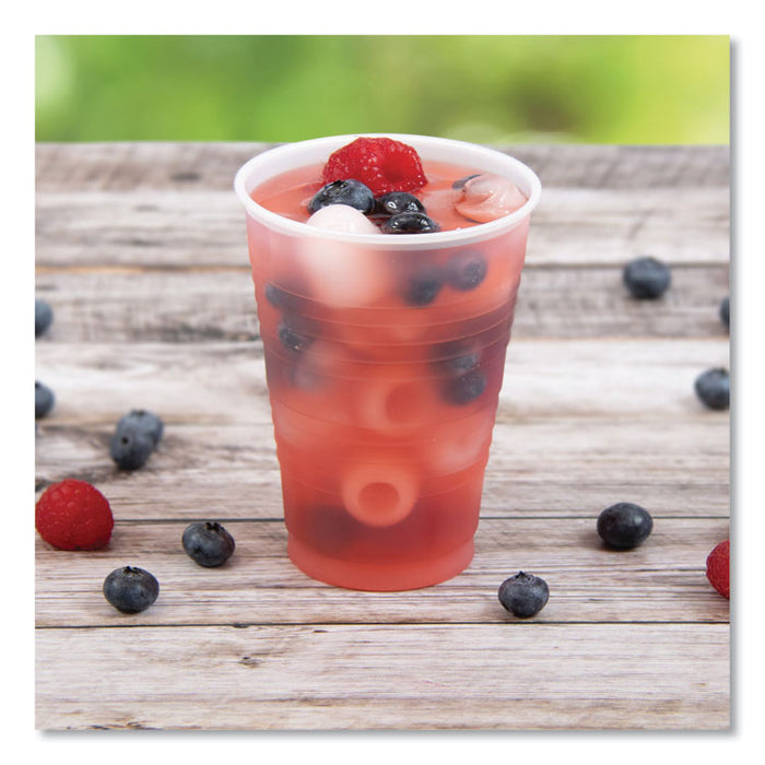 High-Impact Polystyrene Cold Cups, 14 oz, Plastic, Translucent, 50/Sleeve. 20 Sleeves/Carton