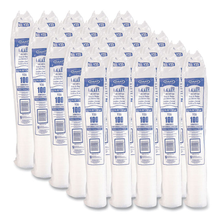 High-Impact Polystyrene Cold Cups, 3.5 oz, Plastic, Translucent, 100/Sleeve, 25 Sleeves/Carton