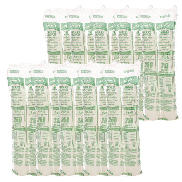 Polystyrene Portion Cups, 3.25 oz, Plastic, Translucent, 250/Bag, 10 Bags/Carton